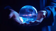 © Chiranjit - Glowing blue sphere held by human hand