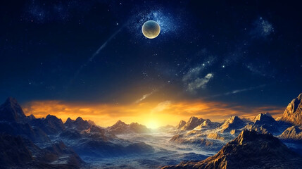 Wall Mural - galactic night sky astronomy and science combined background