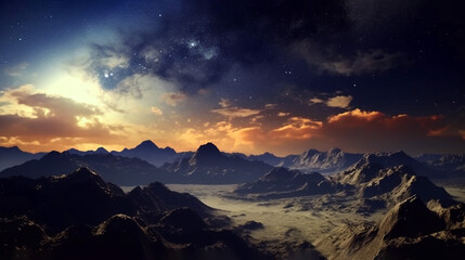 Wall Mural - galactic night sky astronomy and science combined background