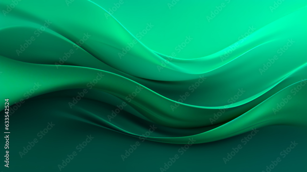 Green Waves A Futuristic and Modern Abstract Background with Smooth ...