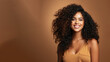 © pariketan - Beautiful afro-american girl with curly long hair, Treatment, care and spa procedures.