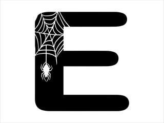 Wall Mural - Halloween Spider Alphabet Letter E Illustration