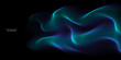 © korkeng - 3D Vector wave lines pattern smooth curve flowing dynamic blue green gradient light isolated on black background for concept technology, digital, communication, science, music.