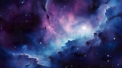 Wall Mural - subtle galaxy in purple and blue and black and white color. ai generative