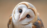 Fototapeta Zwierzęta - Tyto alba head, a common barn owl. close up. Generative AI