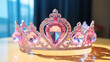 pink princess crown with glitters