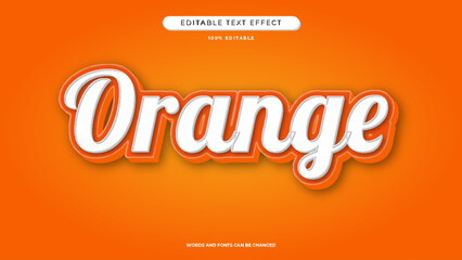 Orange 3d editable text effect.