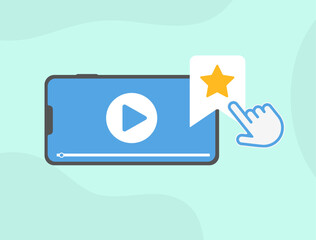 Fototapete - Bookmark favorite video. Add to favorites and save video from social media platform in web mobile browser