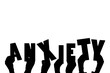 © vectorfusionart - Digital png illustration of hands holding anxiety text on transparent background