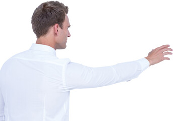 Poster - Digital png photo of focus caucasian man on transparent background
