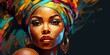 © VALUEINVESTOR - illustration of beautiful  black woman in a turban, generative AI