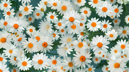 Sticker - Beautiful group of daisy flowers background