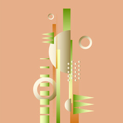 Poster - Abstract background with simple elements. An image with a composition of geometric elements and shapes.