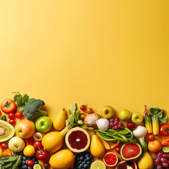 Wall Mural - Healthy foods banner background with copy space  for text