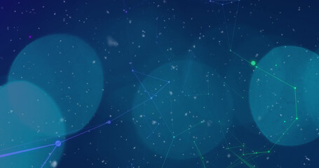 Poster - Image of unique abstract pattern with futuristic graphics and bokeh effect, copy space