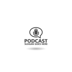 Sticker - Chat podcast logo template with shadow