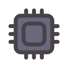 Sticker - cpu flat line icon