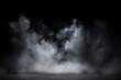 © Thares2020 - Product Showcase. Classic charm on black background. Abstract white smoke texture on  vintage backdrop