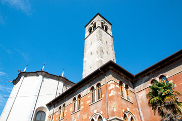 Wall Mural - lake iseo villages on the shores of lake lovere iseo and monte isola