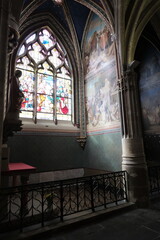 Gothic church of Saint Séverin, Paris. Interior details.