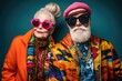 Modern Elderly people wearing trendy clothes