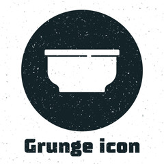 Sticker - Grunge Bowl icon isolated on white background. Monochrome vintage drawing. Vector