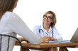 © ty - Middle aged female doctor therapist in consultation with patient on a transparent background
