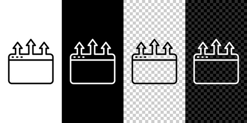 Poster - Set line Browser window icon isolated on black and white, transparent background. Vector