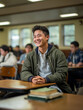 © Marc Calleja - Asian student inside a university class smiling