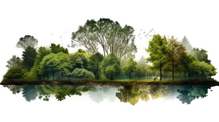 Wall Mural - Forest with white background for garden sustainability and environment woods in space for plant and climate change