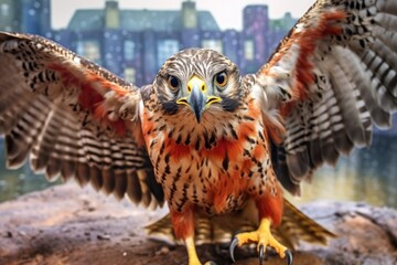 Wall Mural - close-up of falcons sharp talons ready to grasp its prey