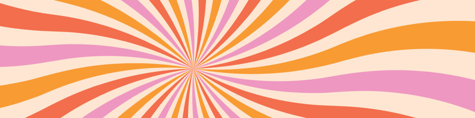 retro 60s and 70s groovy carnival background. sun and rainbow swirl pattern, vintage poster vibes. f