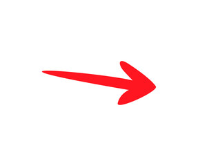 Poster - Red arrow icon. Arrow indicates the direction symbol. Curved arrow sign vector design and illustration.
