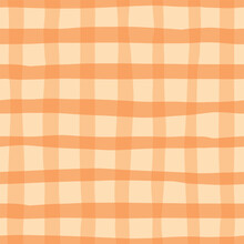 Abstract Checkered Seamless Pattern With Orange Brush Strokes, Stripes On Yellow Background For Autumn, Halloween Prints, Wrapping Paper, Scrapbooking, Wallpaper, Backgrounds, Etc. EPS 10