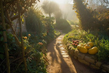 Wall Mural - A beautiful countryside trail - Generative AI