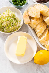 Wall Mural - Butter board with vegetables and bread