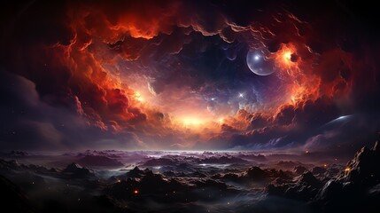Wall Mural - colorful space galaxy cloud nebula. stary night cosmos. universe science astronomy. supernova backgr