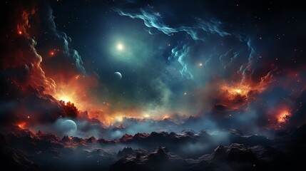 Wall Mural - colorful space galaxy cloud nebula. stary night cosmos. universe science astronomy. supernova backgr