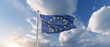 Waving flag of EU European Union - Generative AI