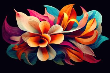 Wall Mural - modern and colorful floral design.