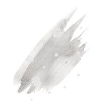 Abstract Watercolor Paint Brush Stroke. Hand Drawn Grey Blotch. Color Template Isolated On White. Water Textured Background.