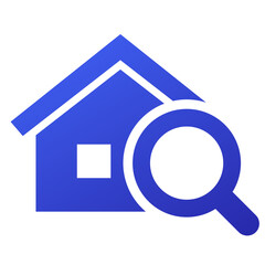 Poster - house, home search icon on white