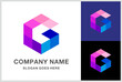 Monogram Letter G Geometric Square Cube Business Company Stock Vector Logo Design Template