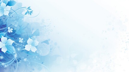 Poster - Blue floral background