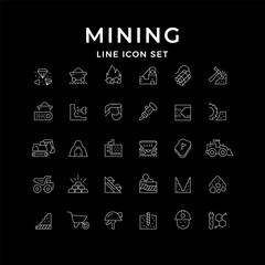 Wall Mural - Set line icons of mining industry