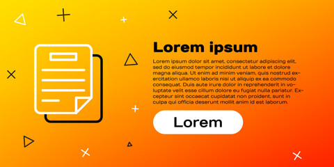 Poster - Line Document icon isolated on yellow background. File icon. Checklist icon. Business concept. Colorful outline concept. Vector