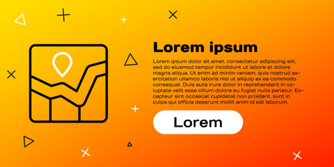 Poster - Line Graph, chart, diagram, infographic icon isolated on yellow background. Colorful outline concept. Vector