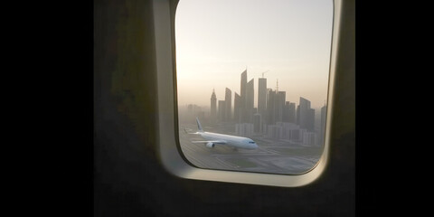 Sticker - Abu Dhabi from the airplane - Generative AI