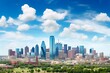 © AIGen - Forth Worth City Skyline - A Panoramic View of Downtown Architecture and Urban Landscape Against Gorgeous Sky Background. Generative AI