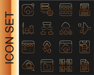 Poster - set line file document, server, data, web hosting, filter setting, browser files, hierarchy organogr